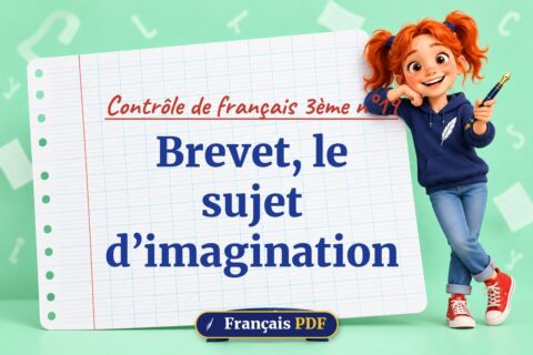 Brevet, le sujet d’imagination : contrôle de français 3ème n°19, illustration Français PDF