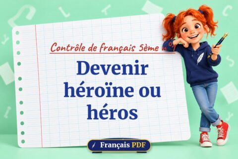 Devenir héroïne ou héros : contrôle de français 5ème n°1, illustration Français PDF