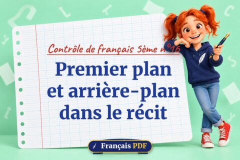 Premier plan et arrière-plan dans le récit : contrôle de français 5ème n°16, illustration Français PDF
