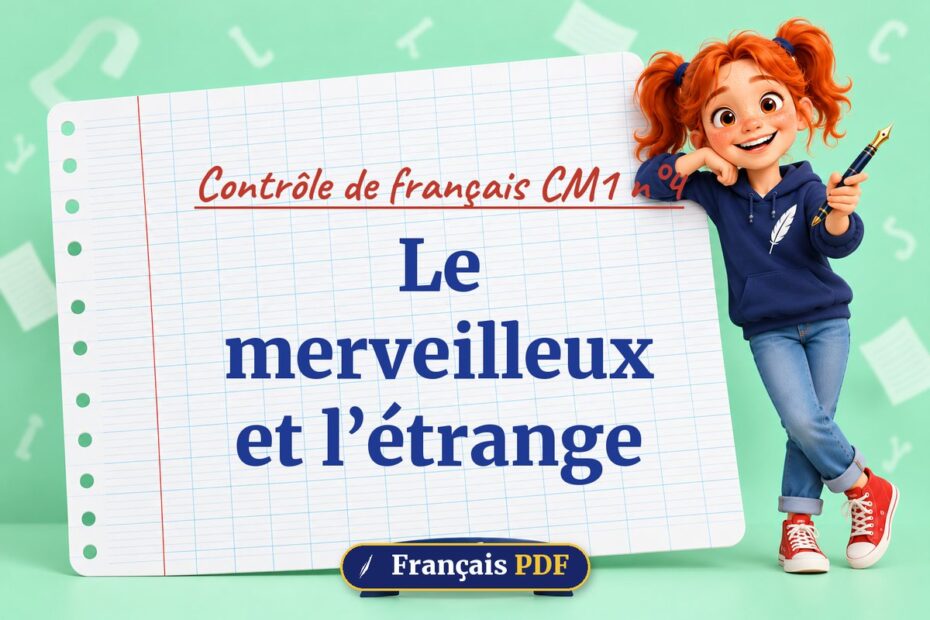 Le merveilleux et l’étrange : contrôle de français cm1 n°4, illustration Français PDF