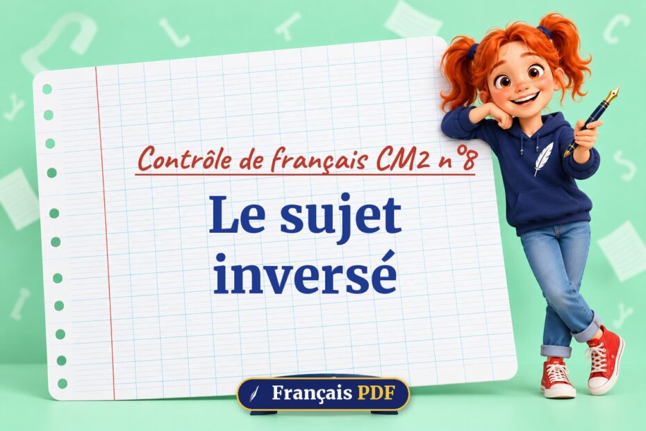 Le sujet inversé : contrôle de français cm2 n°8, illustration Français PDF