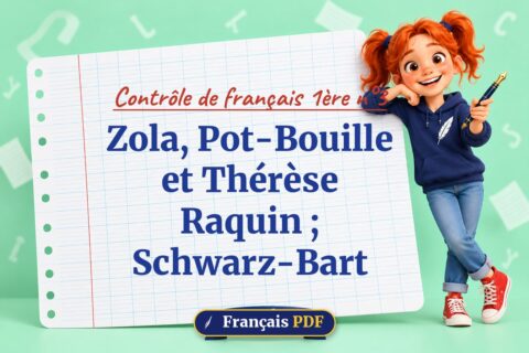 Zola, Pot-Bouille et Thérèse Raquin ; Schwarz-Bart : contrôle de français 1ère n°3, illustration Français PDF