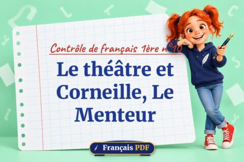Le théâtre et Corneille, Le Menteur : contrôle de français 1ère n°10, illustration Français PDF