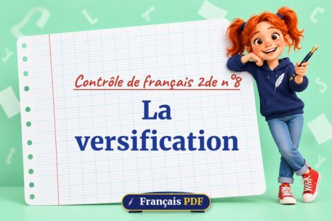 La versification : contrôle de français 2de n°8, illustration Français PDF