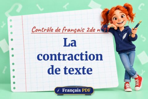 La contraction de texte : contrôle de français 2de n°19, illustration Français PDF