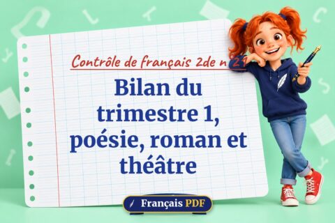 Bilan du trimestre 1, poésie, roman et théâtre : contrôle de français 2de n°21, illustration Français PDF
