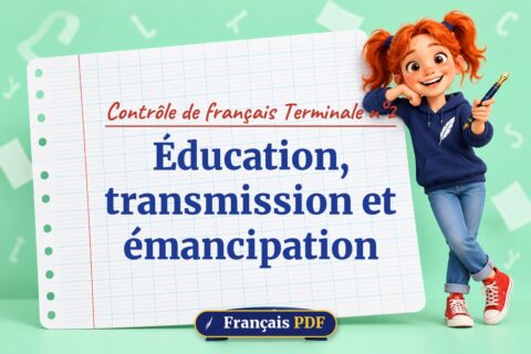 Éducation, transmission et émancipation : contrôle de français terminale n°2, illustration Français PDF