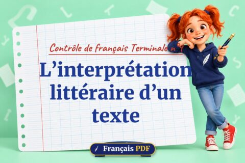 L’interprétation littéraire d’un texte : contrôle de français terminale n°9, illustration Français PDF