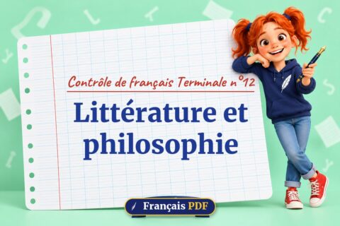 Littérature et philosophie : contrôle de français terminale n°12, illustration Français PDF