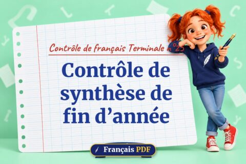 Contrôle de synthèse de fin d’année : contrôle de français terminale n°25, illustration Français PDF