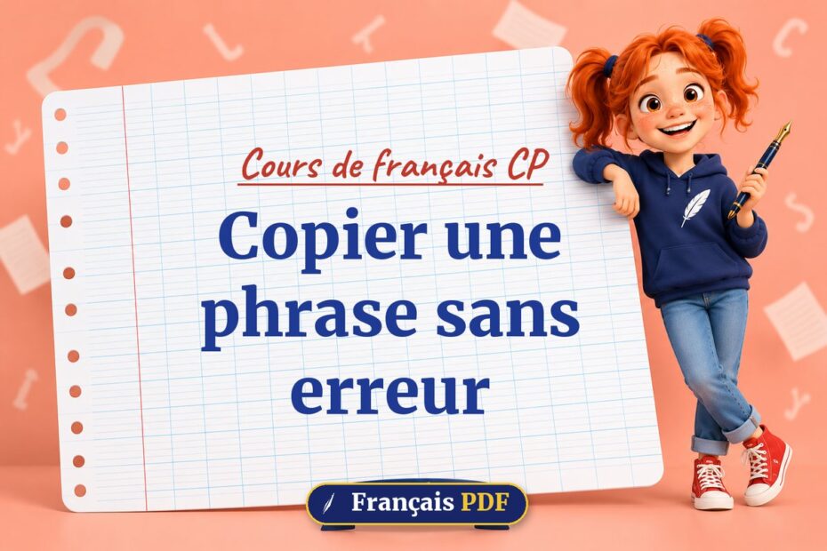 Copier une phrase sans erreur : cours de français cp, illustration Français PDF