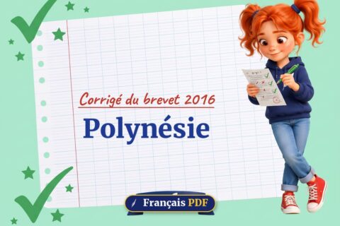 Polynésie : corrigé du brevet 2016, illustration Français PDF