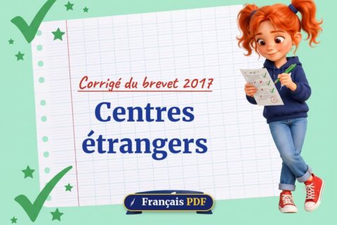 Centres étrangers : corrigé du brevet 2017, illustration Français PDF
