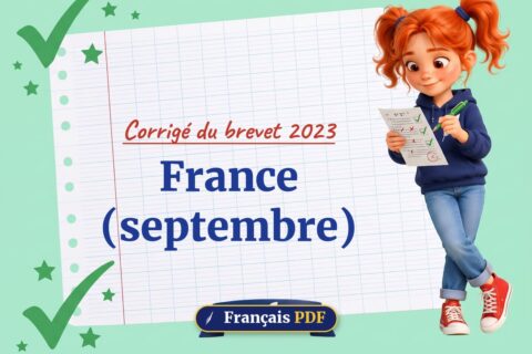 France (septembre) : corrigé du brevet 2023, illustration Français PDF
