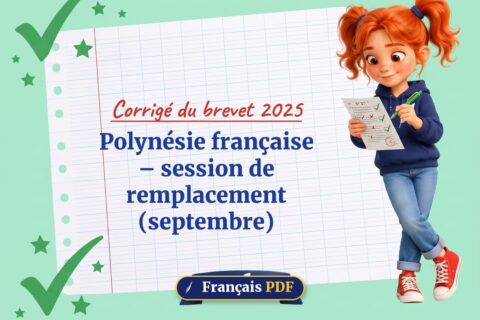 Polynésie française – session de remplacement (septembre) : corrigé du brevet 2025, illustration Français PDF