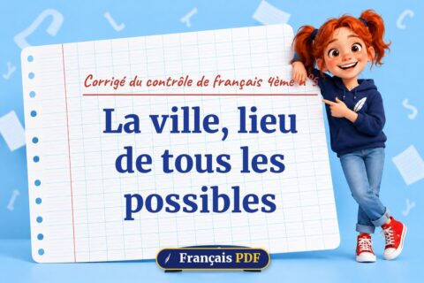 La ville, lieu de tous les possibles : corrigé du contrôle de français 4ème n°5, illustration Français PDF