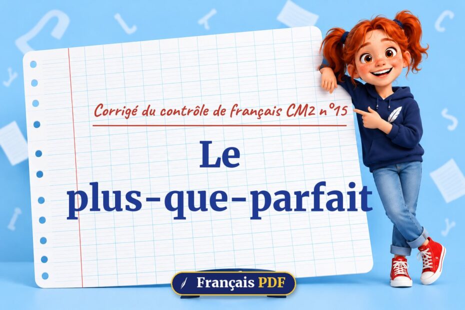 Le plus-que-parfait : corrigé du contrôle de français cm2 n°15, illustration Français PDF