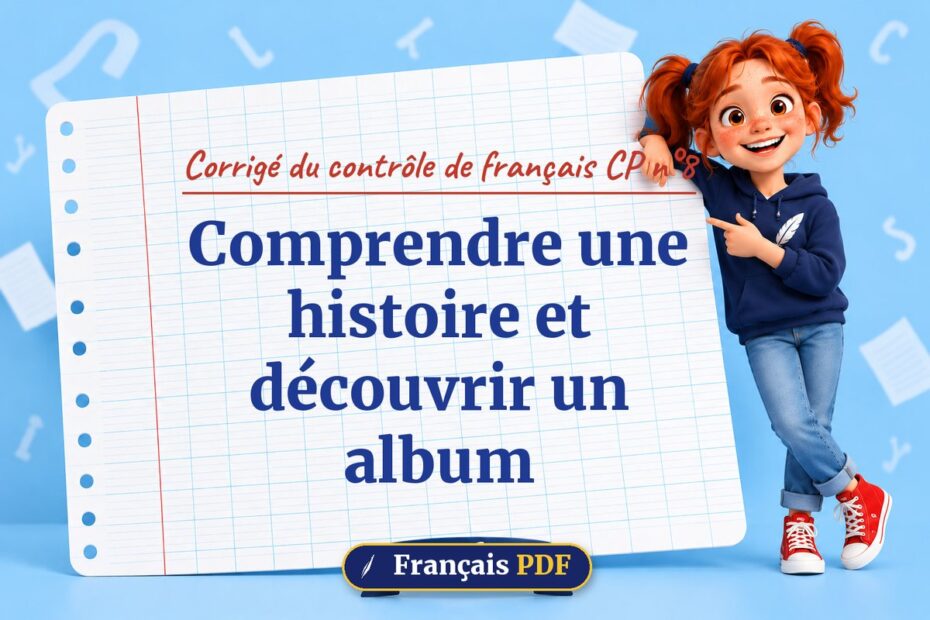 Comprendre une histoire et découvrir un album : corrigé du contrôle de français cp n°8, illustration Français PDF