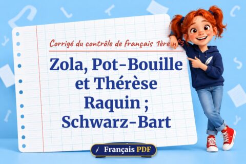 Zola, Pot-Bouille et Thérèse Raquin ; Schwarz-Bart : corrigé du contrôle de français 1ère n°3, illustration Français PDF