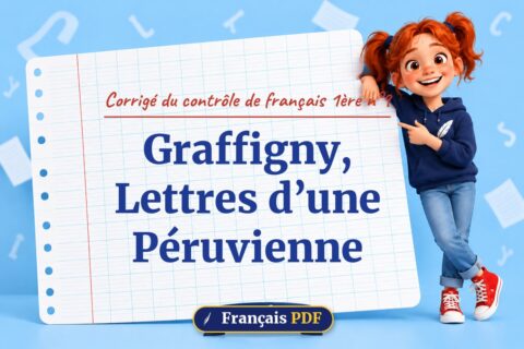 Graffigny, Lettres d’une Péruvienne : corrigé du contrôle de français 1ère n°9, illustration Français PDF