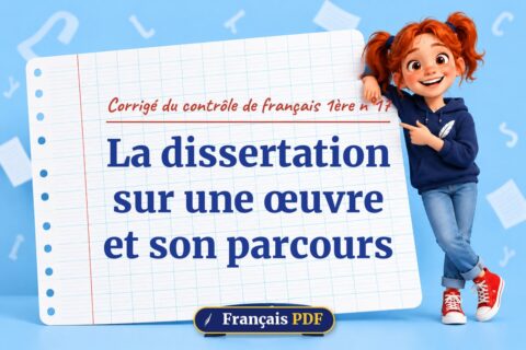 La dissertation sur une œuvre et son parcours : corrigé du contrôle de français 1ère n°17, illustration Français PDF