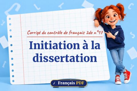 Initiation à la dissertation : corrigé du contrôle de français 2de n°17, illustration Français PDF
