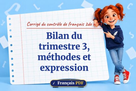 Bilan du trimestre 3, méthodes et expression : corrigé du contrôle de français 2de n°23, illustration Français PDF