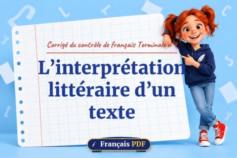 L’interprétation littéraire d’un texte : corrigé du contrôle de français terminale n°9, illustration Français PDF