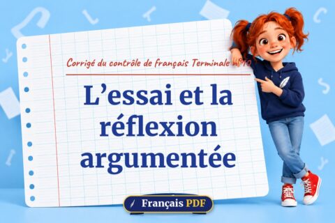 L’essai et la réflexion argumentée : corrigé du contrôle de français terminale n°10, illustration Français PDF