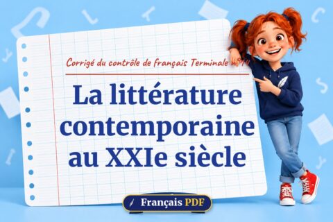 La littérature contemporaine au XXIe siècle : corrigé du contrôle de français terminale n°14, illustration Français PDF
