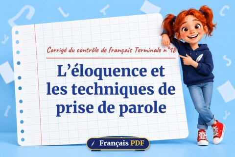 L’éloquence et les techniques de prise de parole : corrigé du contrôle de français terminale n°18, illustration Français PDF