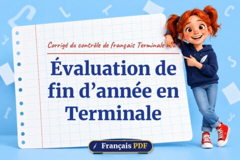 Évaluation de fin d’année en Terminale : corrigé du contrôle de français terminale n°24, illustration Français PDF