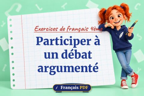 Participer à un débat argumenté : exercices de français 4ème, illustration Français PDF
