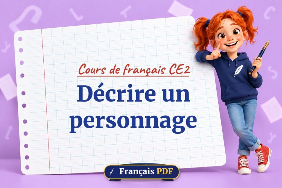 Décrire un personnage : cours de français ce2, illustration Français PDF