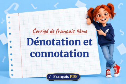 Dénotation et connotation : corrigé de français 4ème, illustration Français PDF