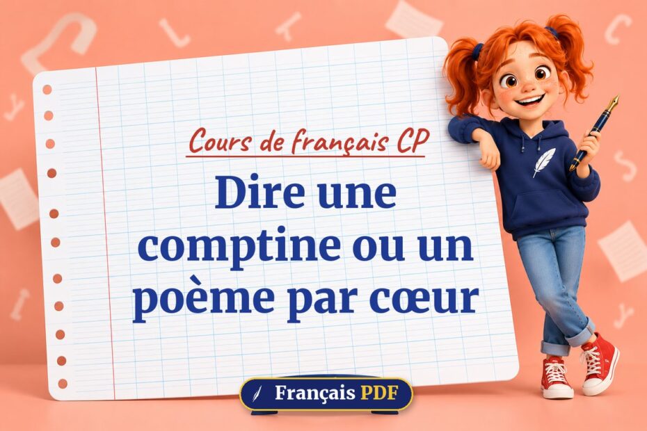 Dire une comptine ou un poème par cœur : cours de français cp, illustration Français PDF