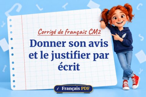 Donner son avis et le justifier par écrit : corrigé de français cm2, illustration Français PDF