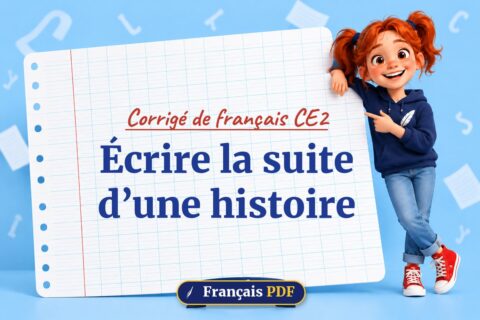 Écrire la suite d’une histoire : corrigé de français ce2, illustration Français PDF