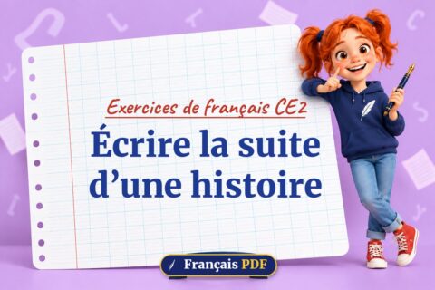 Écrire la suite d’une histoire : exercices de français ce2, illustration Français PDF