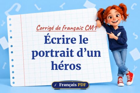 Écrire le portrait d’un héros : corrigé de français cm1, illustration Français PDF