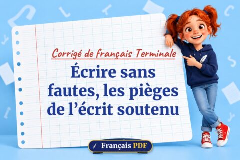 Écrire sans fautes, les pièges de l’écrit soutenu : corrigé de français terminale, illustration Français PDF