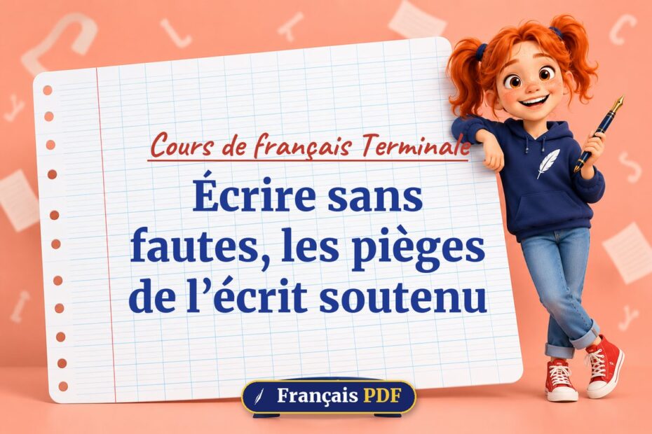 Écrire sans fautes, les pièges de l’écrit soutenu : cours de français terminale, illustration Français PDF