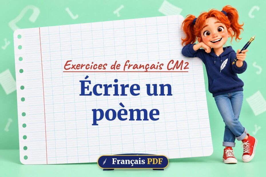Écrire un poème : exercices de français cm2, illustration Français PDF