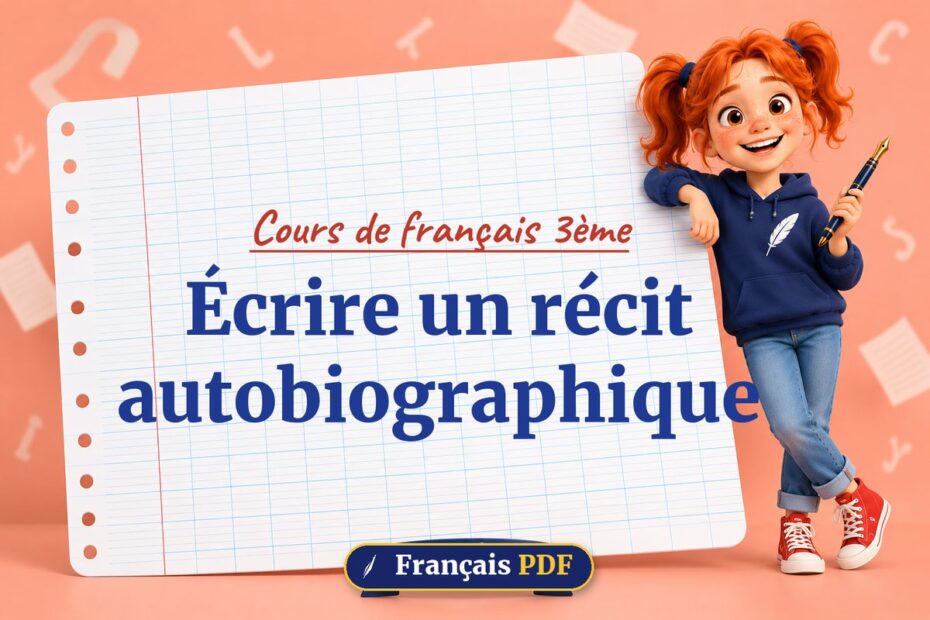 Écrire un récit autobiographique : cours de français 3ème, illustration Français PDF