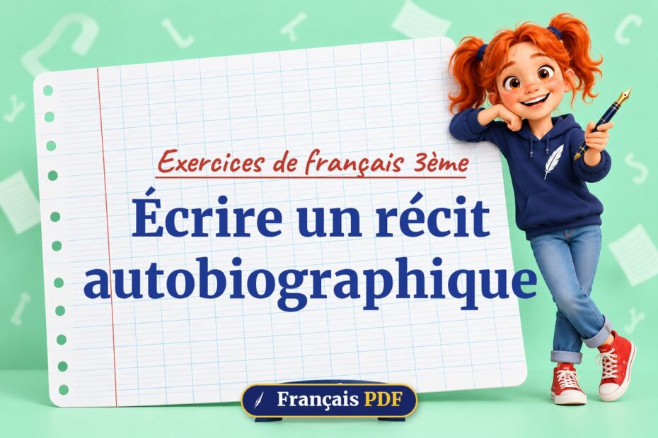 Écrire un récit autobiographique : exercices de français 3ème, illustration Français PDF