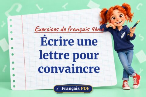Écrire une lettre pour convaincre : exercices de français 4ème, illustration Français PDF