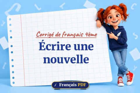 Écrire une nouvelle : corrigé de français 4ème, illustration Français PDF