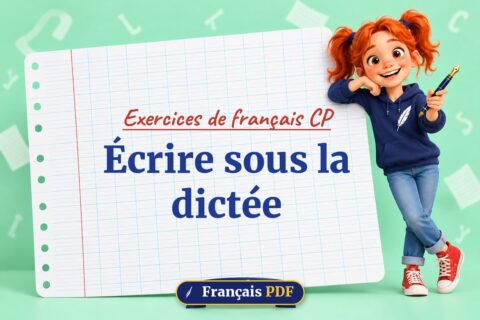 Écrire sous la dictée : exercices de français cp, illustration Français PDF