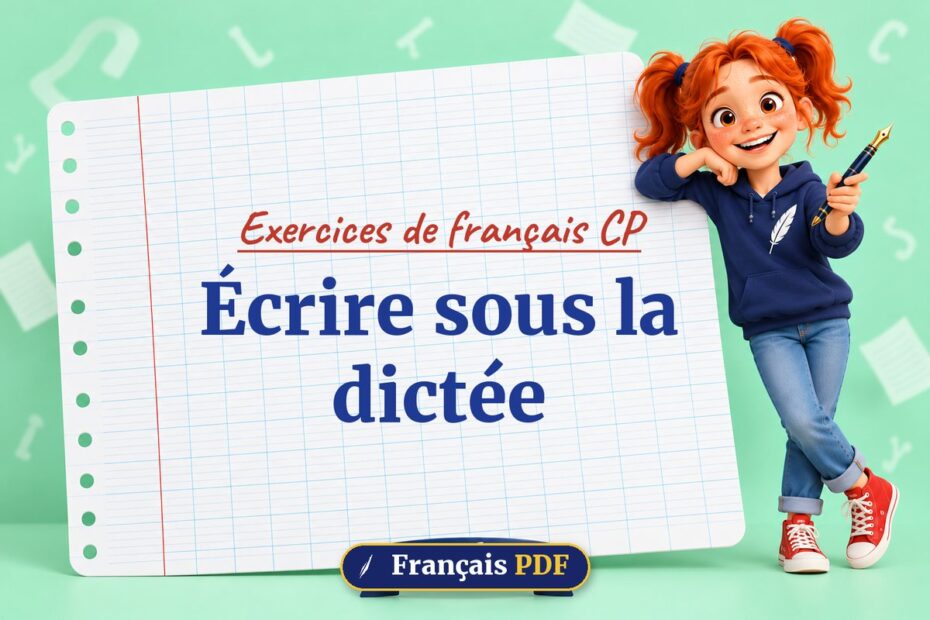 Écrire sous la dictée : exercices de français cp, illustration Français PDF