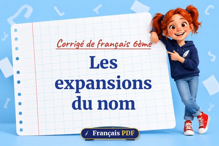 Les expansions du nom : corrigé de français 6ème, illustration Français PDF